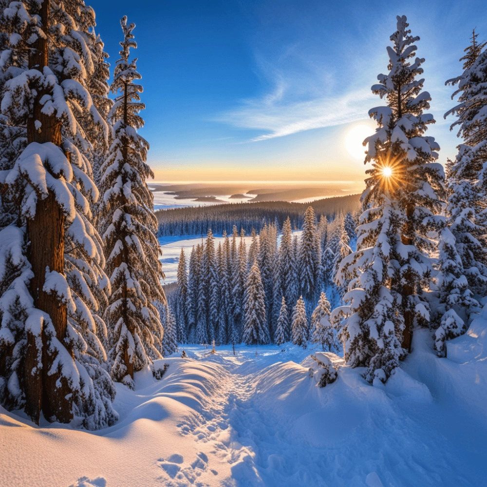 Зимой горы на Урале